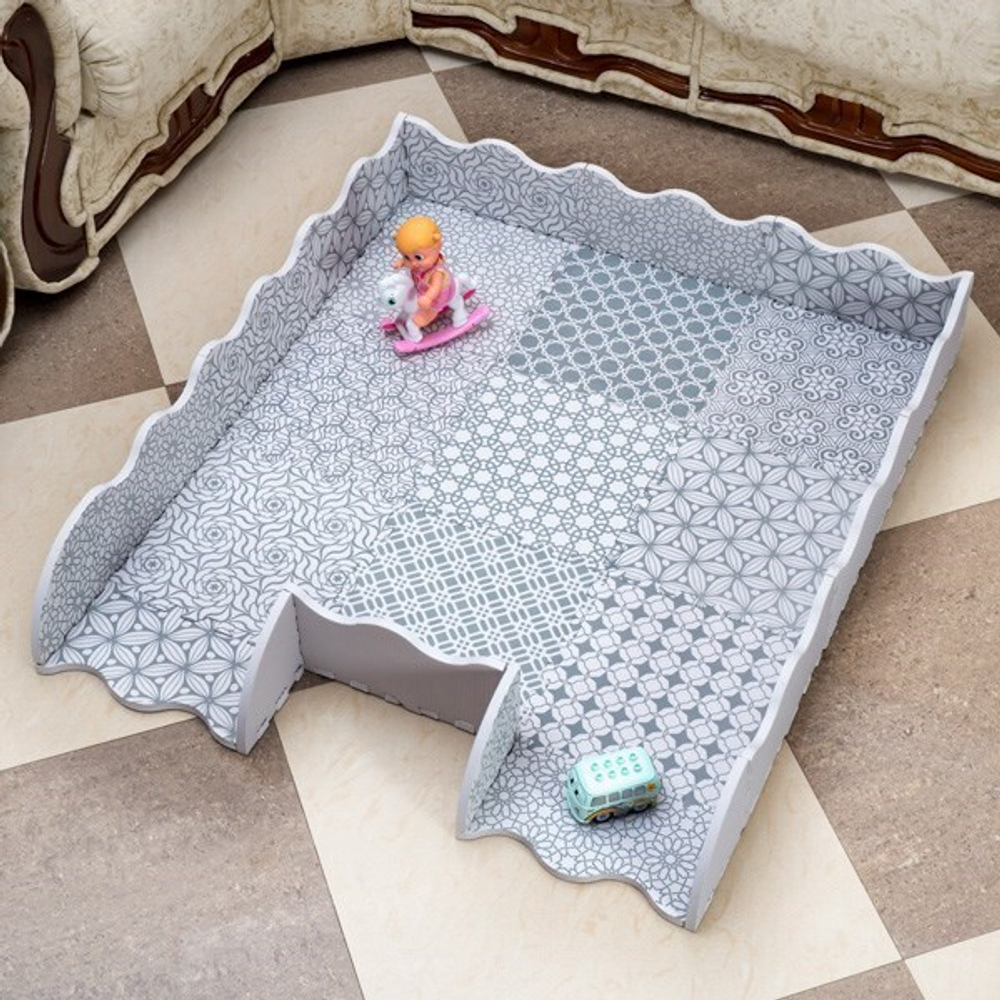 Funkids   Игровой коврик-пазл 12КомфиЭко-12 толщина 15 мм (9 частей + бортики) серия NT