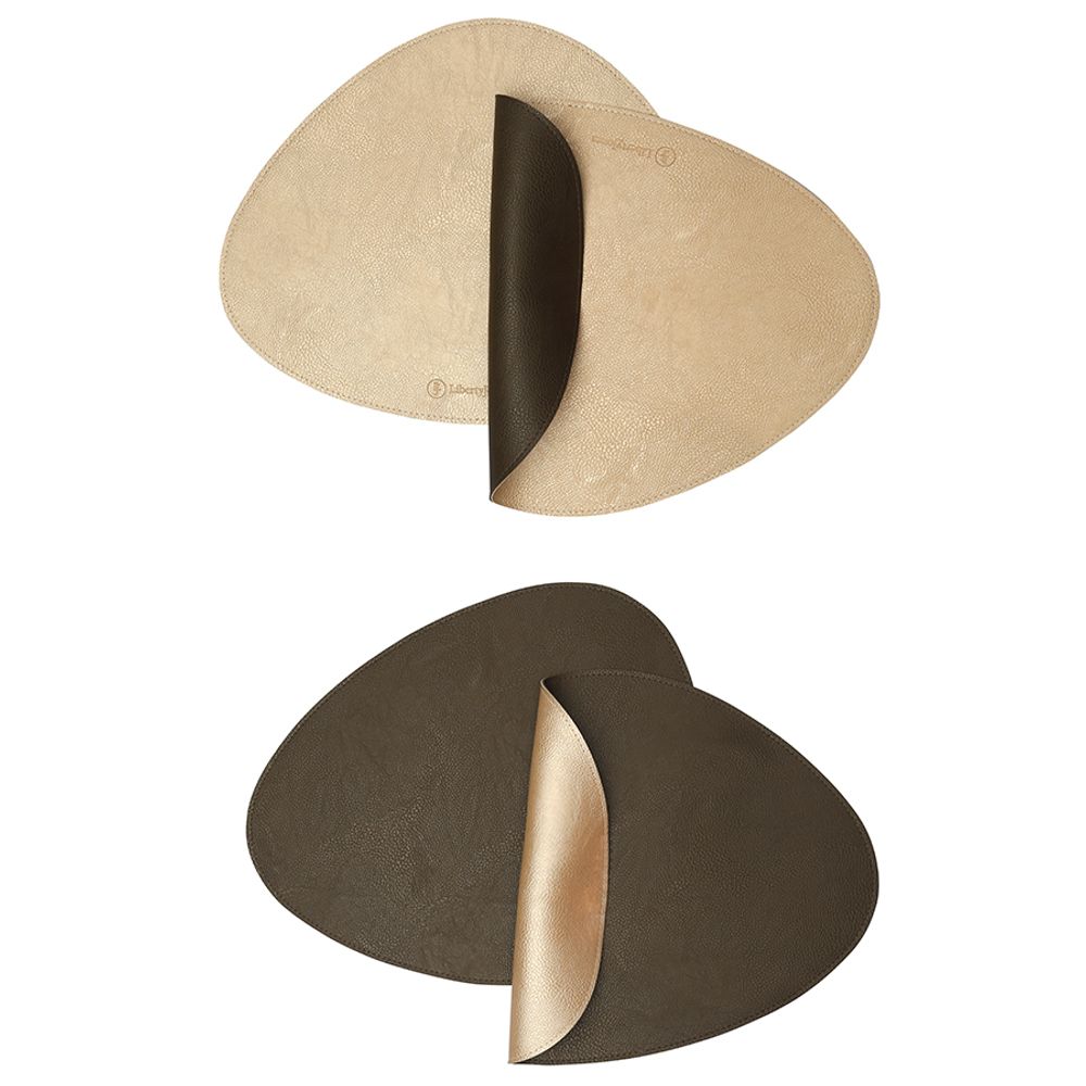 Набор из 4-х двухсторонних сервировочных салфеток Drop, 33х41 см, коричневый/карамельный