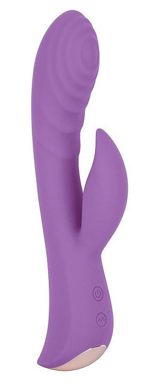 Фиолетовый вибромассажер-кролик 5" Silicone Ripple Passion - 19,1 см.
