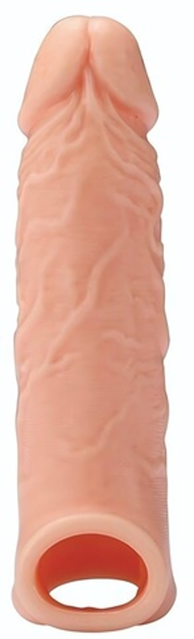 Телесная насадка EXTENDER WITH BALL STRAP 6.5 - 17 см. (Цвет: телесный)