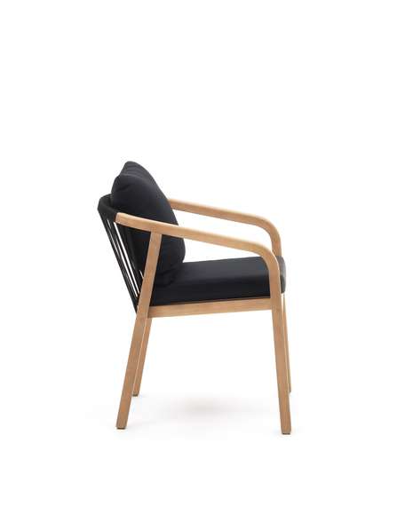 Стул Malaret, массив эвкалипта, черный