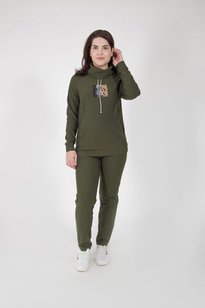 Костюм утепленный для беременных и кормящих зеленый, размер 42