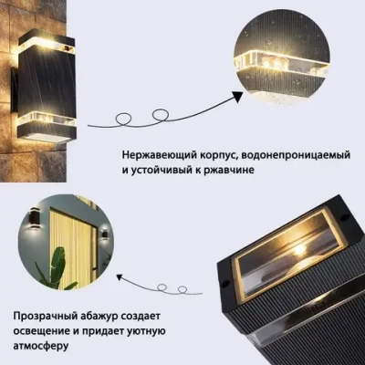 светильник уличный настенный Наружный светильник для стены. Влагозащищенность IP44