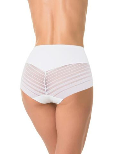 Высокие трусики-слипы с полосками по бокам (Размер: L) (Цвет: молочный)