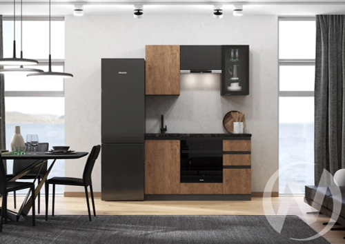 Кухня Техно-6 1;5м (графит/экзотическое дерево амазония; графит софт/кастилло темный)