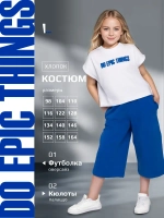 Костюм для девочки на лето с кюлотами