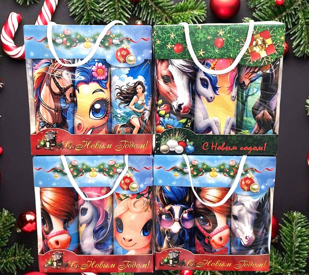 Кухонные салфетки 25*25 в коробке (3шт) Символ года