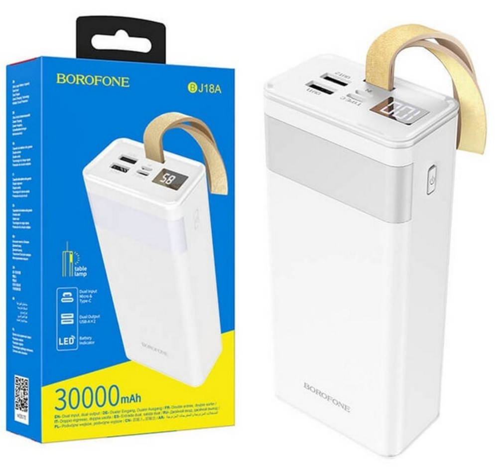 Повербанк (PowerBank) 30000mAh с индикацией заряда BOROFONE BJ18A
