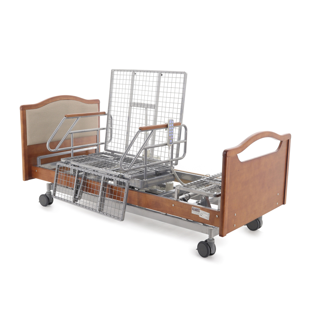Кровать электрическая Med-Mos DB-2B с поворотным креслом в правую сторону (коричневый)