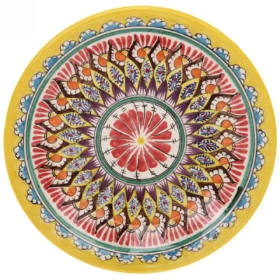 Тарелка глубокая 28см желтая Риштанская Керамика