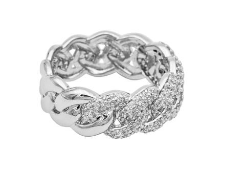 Кольцо Цепь со стразами