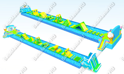 Надувной аквапарк «АкваБум» 60×10×6 м