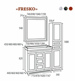 Fresko - 75 Зеркало с пол. Краколет черный патина