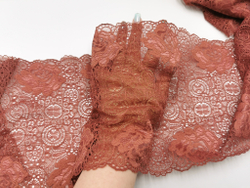 Эластичное кружево, кирпично-коричневый, 20,5 см см, (Арт: EK-2796), м