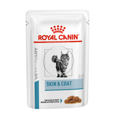 Пауч для кастрированных/стерилизованных котов и кошек, VCN Royal Canin Skin & Coat Formula, повышенной чувствительностью кожи и шерсти