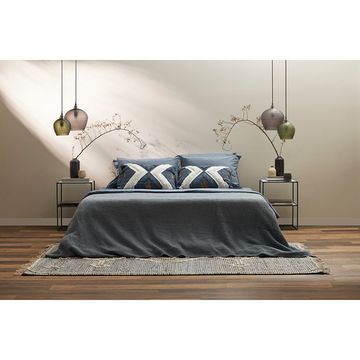 Набор из двух наволочек из сатина джинсово-синего цвета с брашинг-эффектом из коллекции essential, 50х70 см