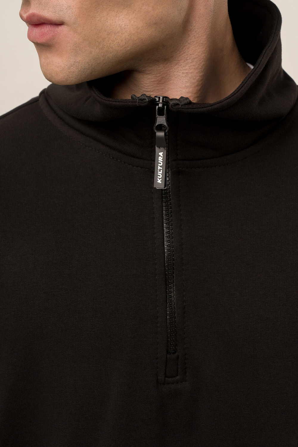 Толстовка KUL'TURA "HALF ZIP" Черный
