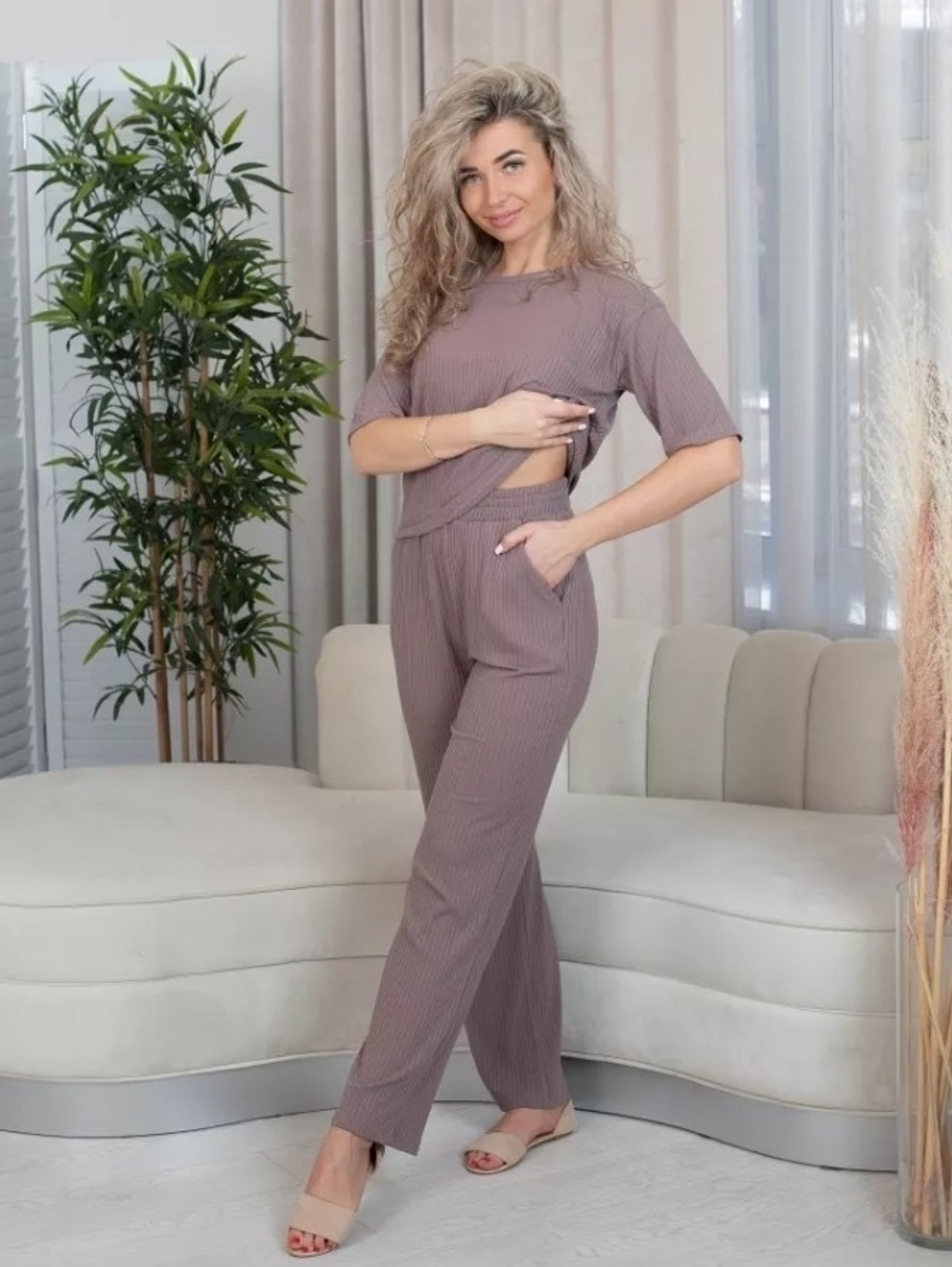 Пижама женская "Монако В.З" брюки (99) кофе