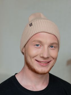 Шапка вязаная весенняя/осенняя МУЛА(Сандал)