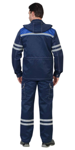 Костюм СИРИУС-ЛИДЕР куртка, п/к т.синий с васильком и молочным, СОП