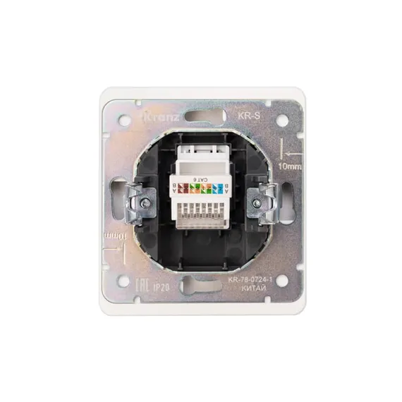 Розетка ROUND компьютерная RJ45 кат6 с/у перламутр KRANZ
