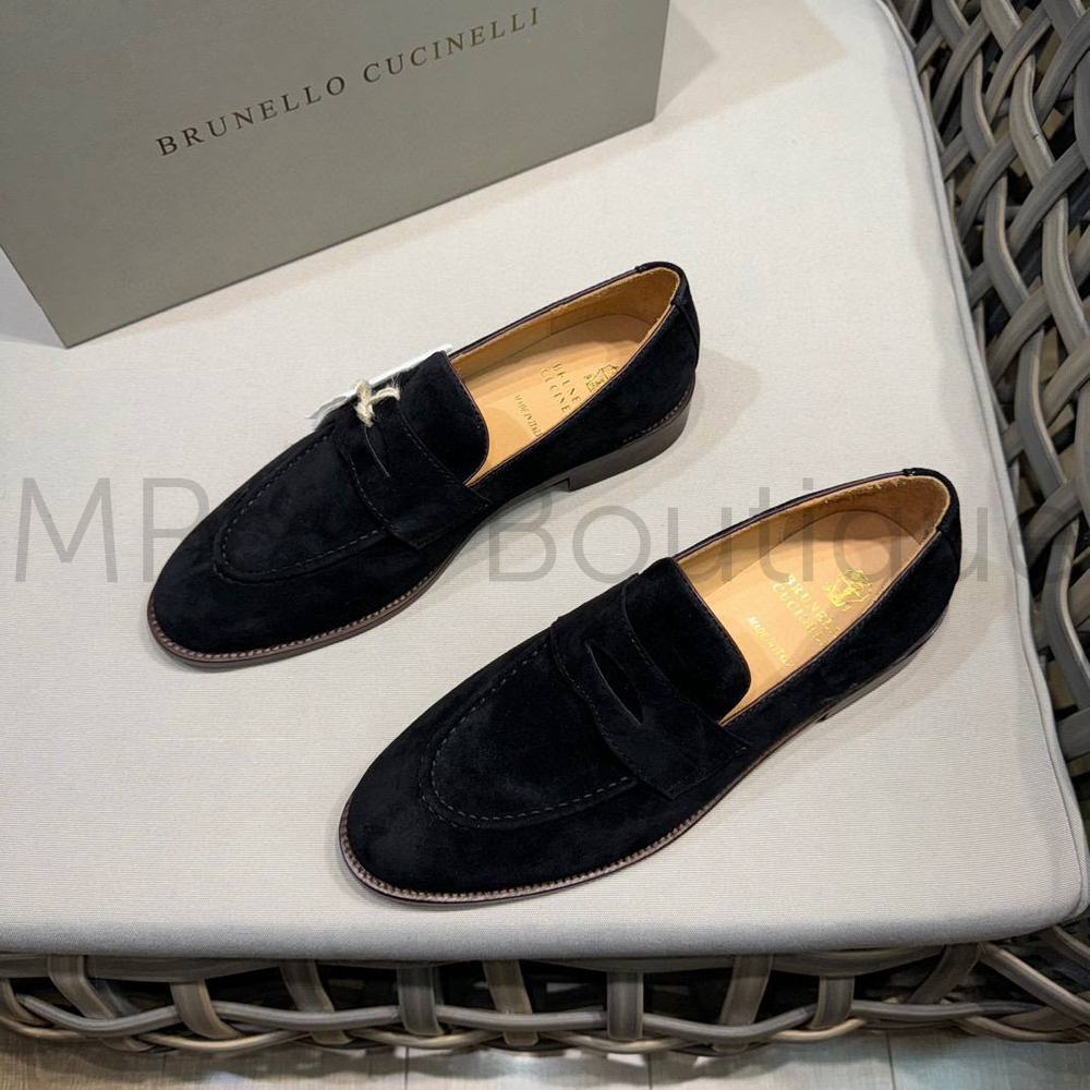 Мужские лоферы Brunello Cucinelli черного цвета