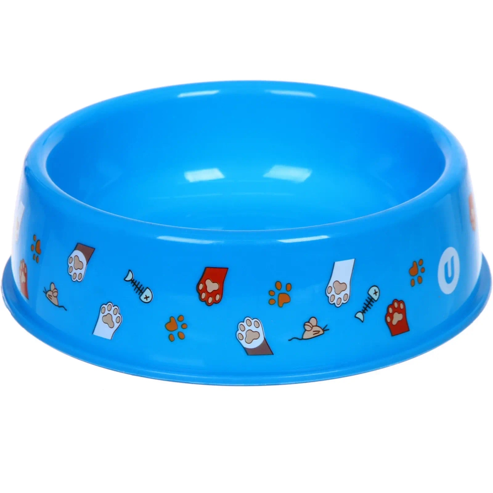 Миска пластиковая «МОЙ БРО - Любимые лапки!!, цвет небесно-синий 21*6,5см (логотип на миске) 700мл