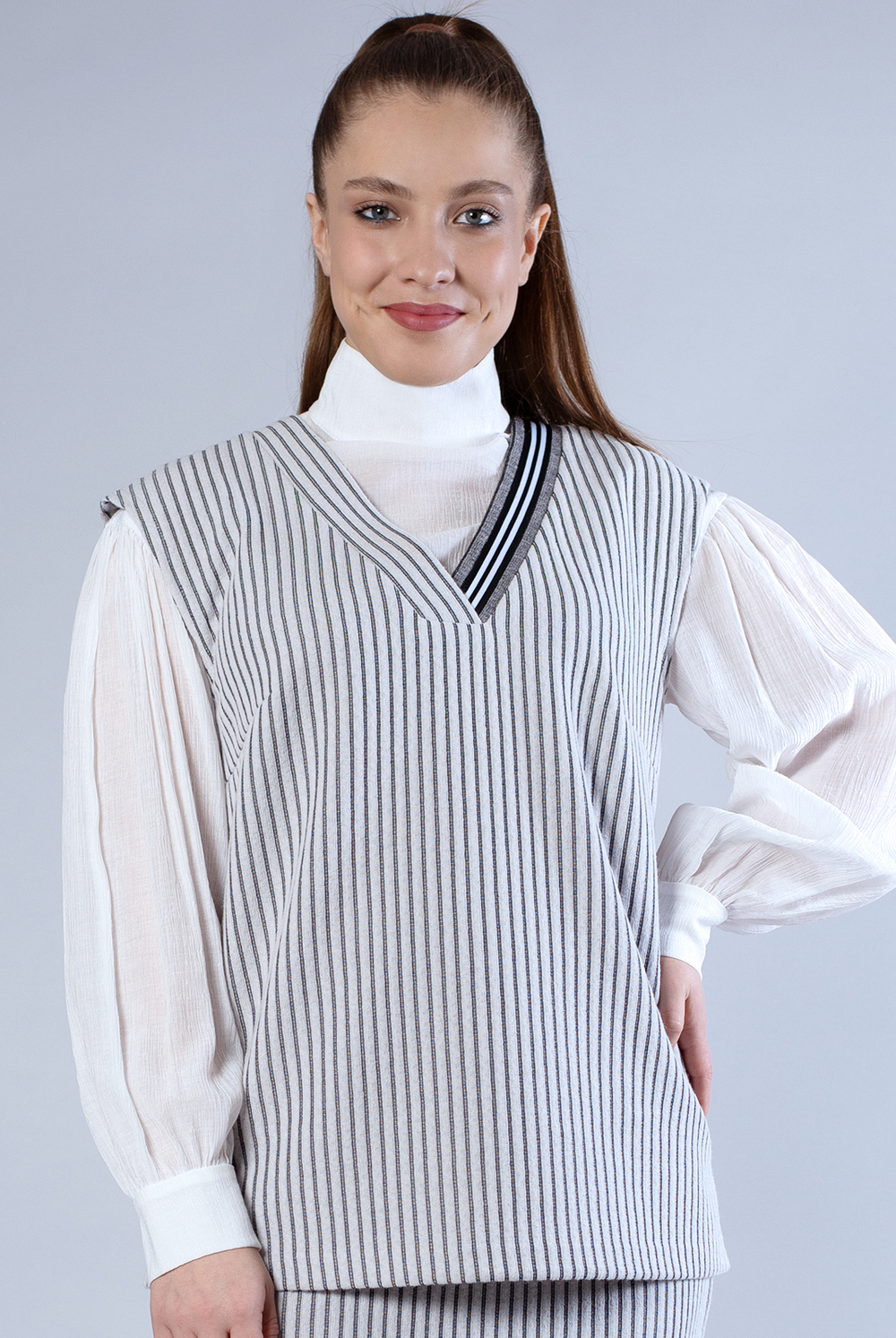 Жилет женский 3079ЗП, белый #77Б063079ЗП