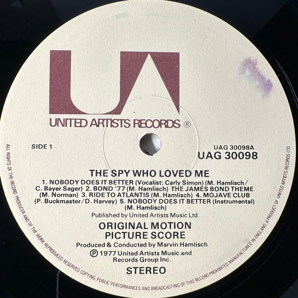 The Spy Who Loved Me - Original Motion Picture Score (Англия 1977г.)