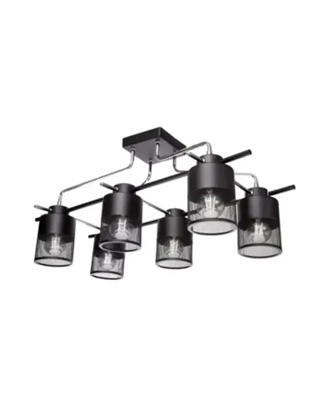 Люстра потолочная MUDI E27*6*60W черный хром