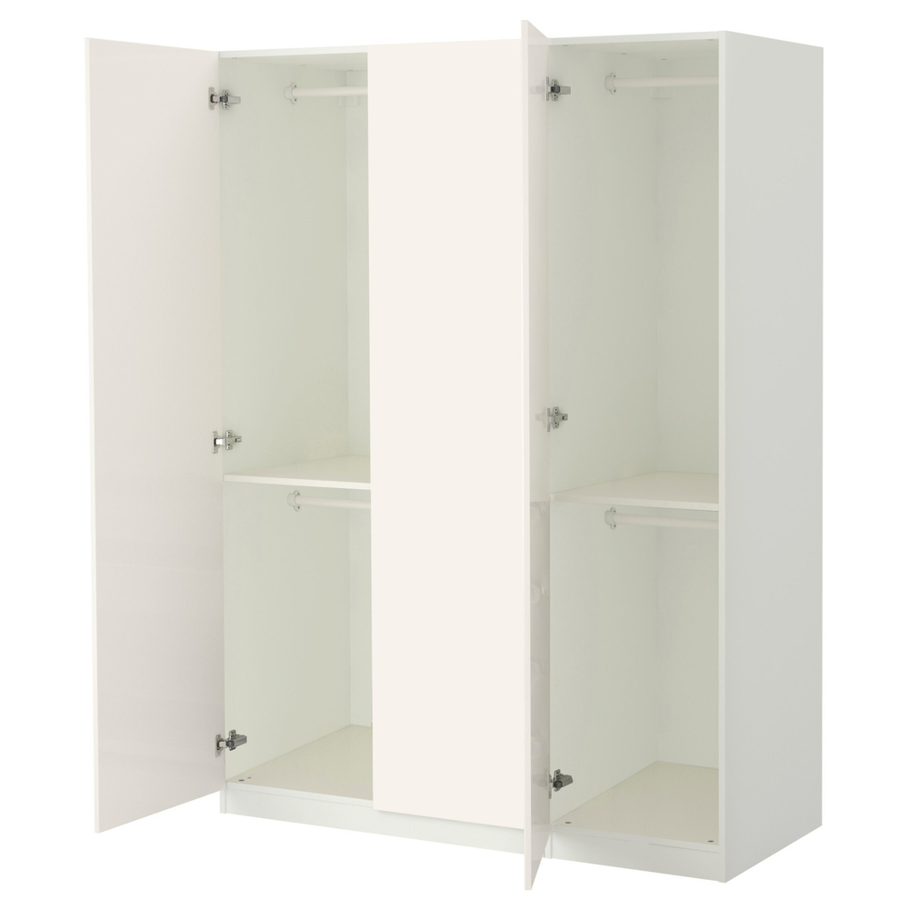 Распашной шкаф FARDAL PAX IKEA трехсекционный (белый)  150*45*260