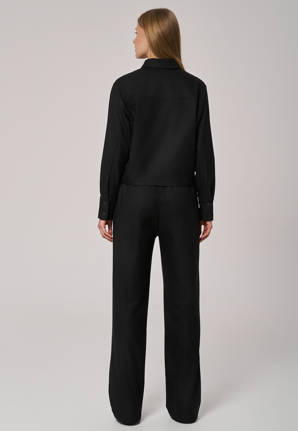 Рубашка-жакет укороченная черная