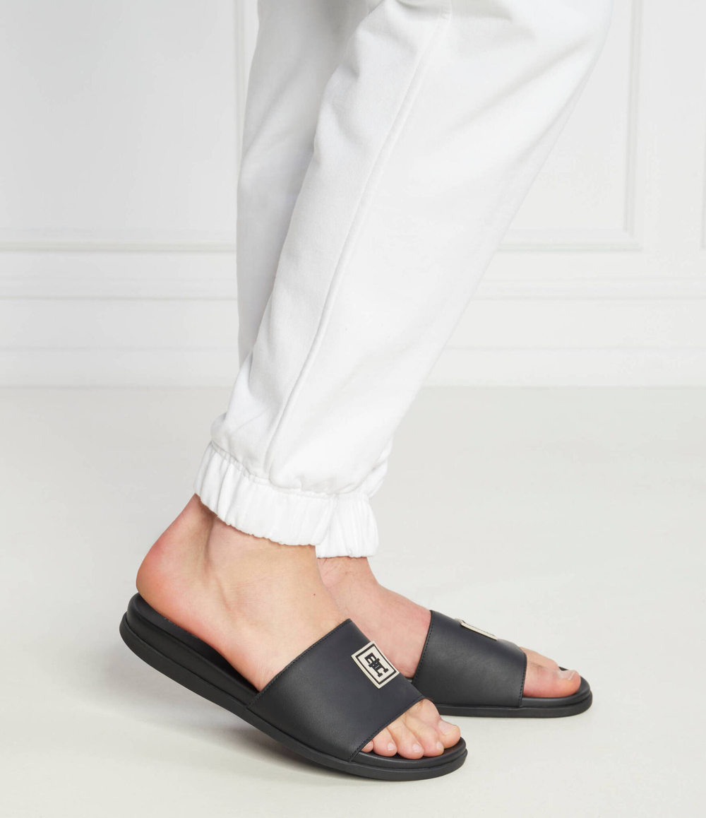 Кожаные шлепанцы Tommy Hilfiger - черный(FM0FM05031)