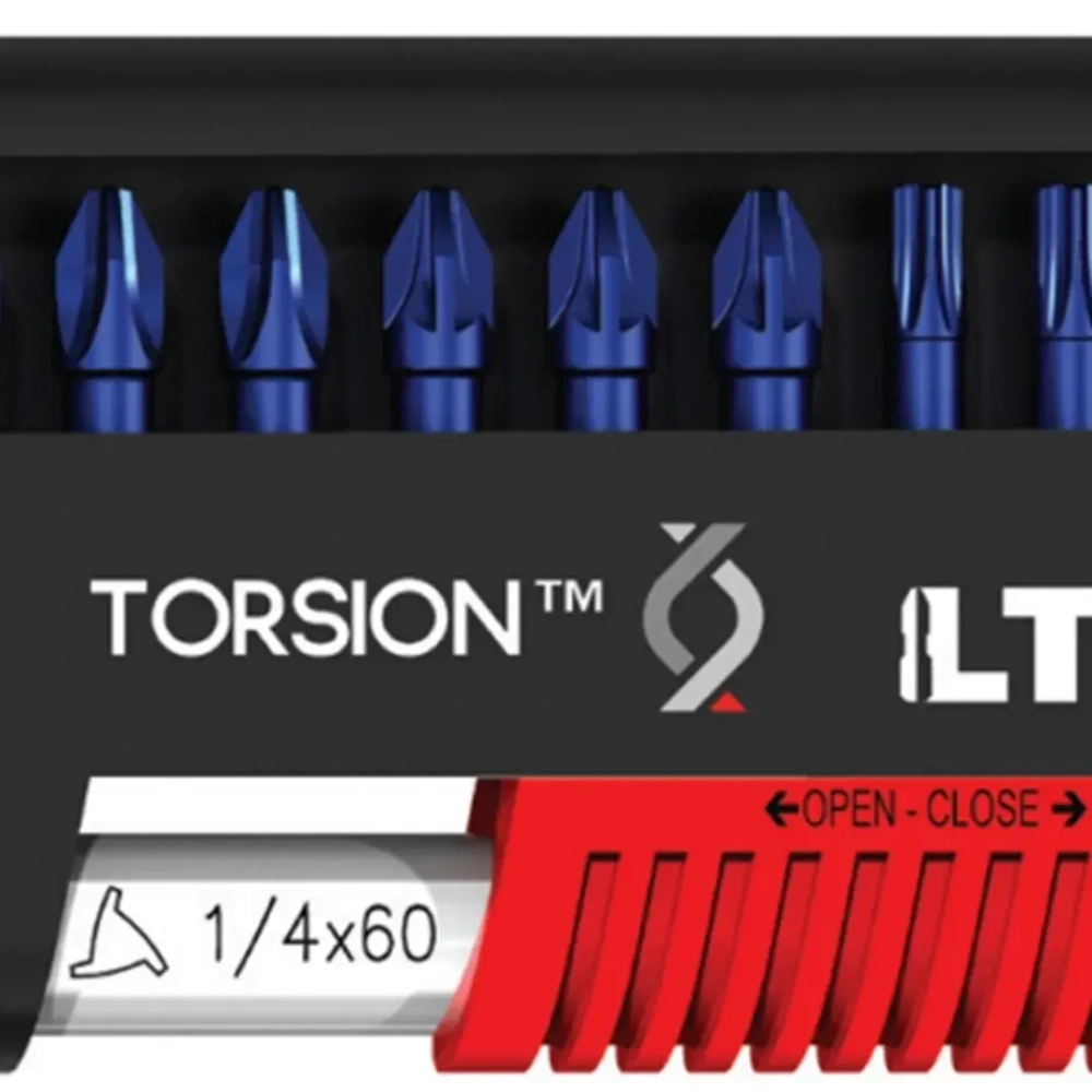 Набор бит10пр. (PH1, PH2, PH3, PZ1, PZ2, PZ3, TX20, TX25, TX30, битодержатель) MYBIT 10 TORSION Krino 66005300