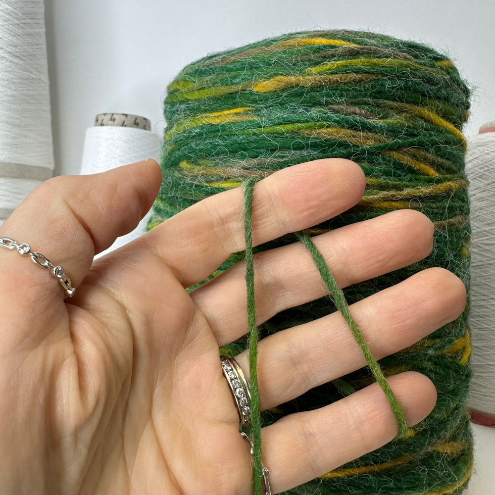 LIND - STOCK ITALY; меринос, альпака, п/а; 260м/100гр; цвет: секционная - зеленый, желтый, хаки