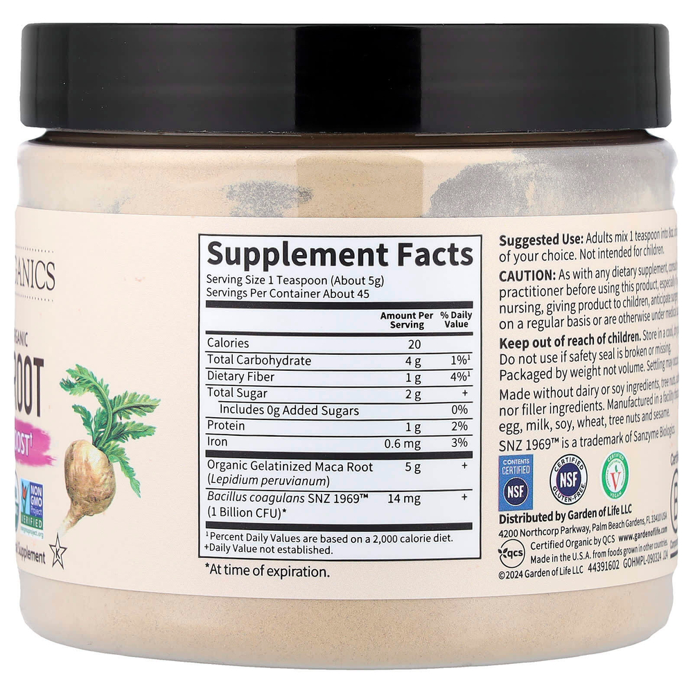 Garden of Life, MyKind Organics, корень органической маки со знаком этичной торговли, заряд энергии, 225 г (7,93 унции)