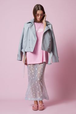 Куртка из эко-кожи голубая