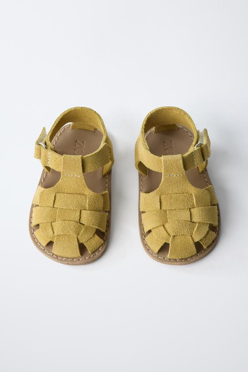 ZARA КОЖАНЫЕ САНДАЛИИ, ГОРЧИЧНЫЙ