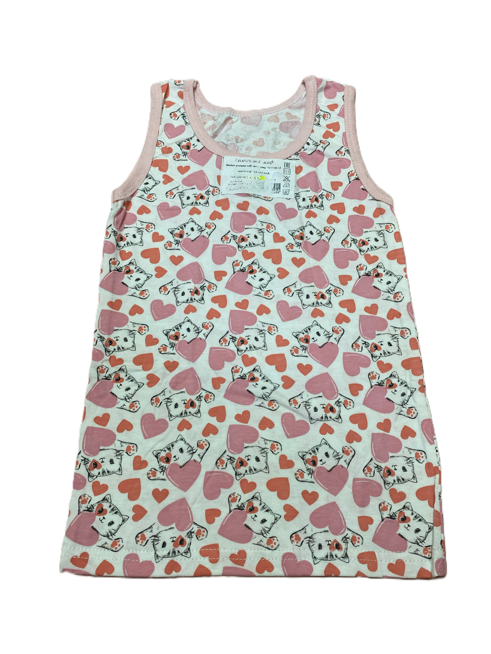 Майка на девочку из набивной кулирки на рост 104 см