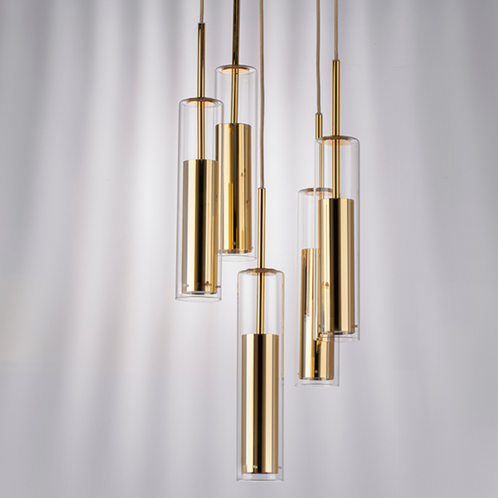 756052 Люстра CILINO 5х40W GU10 ЗОЛОТО