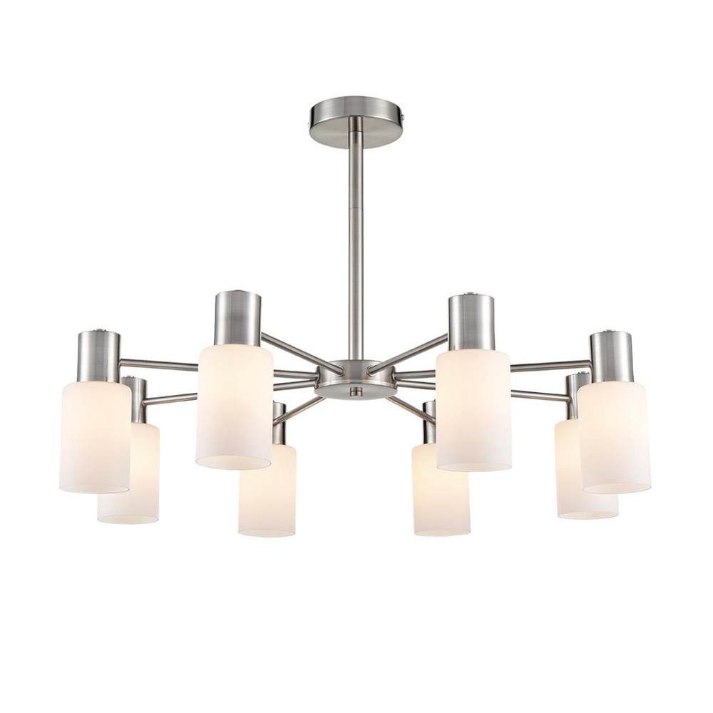 8099/8C COMFI LN25 75 никель/белый металл/стекло Люстра потолочная Е14 8*40W 220V MAVE