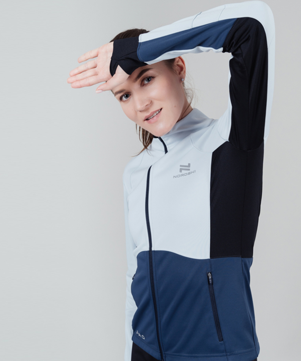 Куртка NORDSKI PRO Pearl Blue/Blue, тренировочная, женская