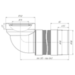 Слив д/унитаза  310/840  90 град Ani гибкий K722R АНИ пласт (УГЛОВОЙ)