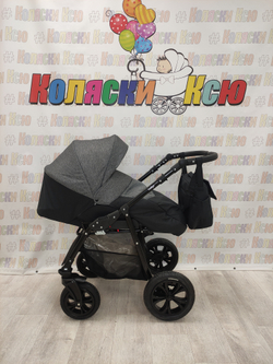 Коляска модульная Indigo Charlotte Sity cs 04 (черный+т.серый)