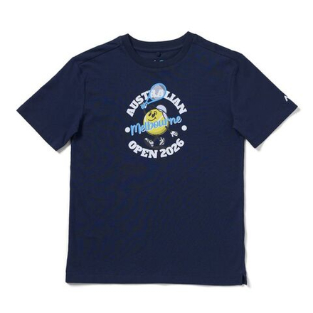 Детская теннисная футболка Australian Open Stripe Graphic Tennis - dress blue