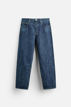 ZARA ДЖИНСЫ STRAIGHT-LEG, СИНИЙ