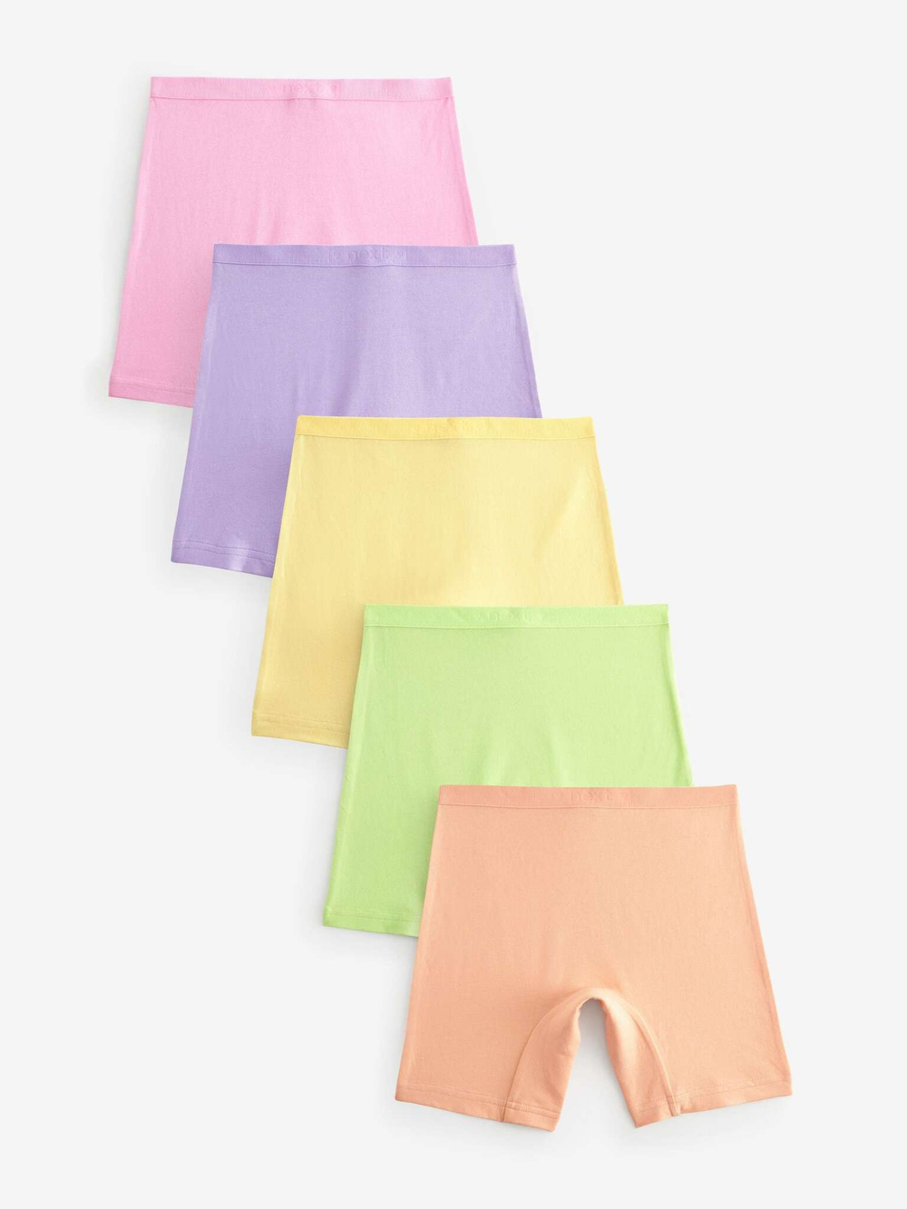 Трусы-шорты удлиненные для девочки Next 407-196, 5 шт., Сиреневый, Розовый, Салатовый