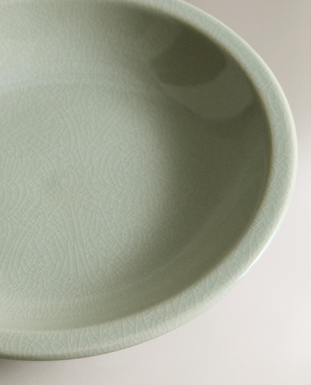 Zara Home тарелка глубокая из каменной керамики, цвет зелёный, 21.7 см