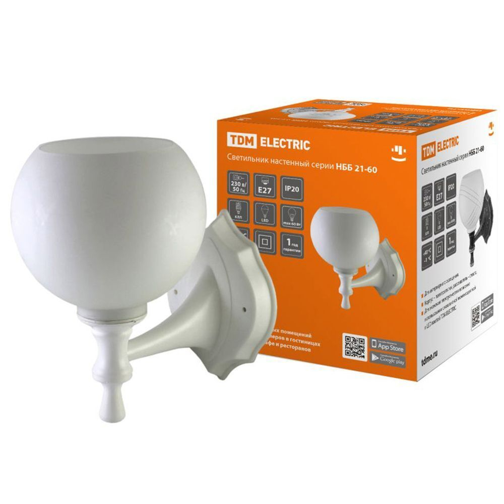 Светильник TDM, НББ 21-60-1323 УХЛ4, 60 Вт, E27, 1лам, IP20, бел, SQ0370-0201