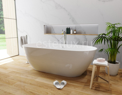 Ванна из литьевого мрамора Эстет Майами 160х75 белая, ФР-00009623